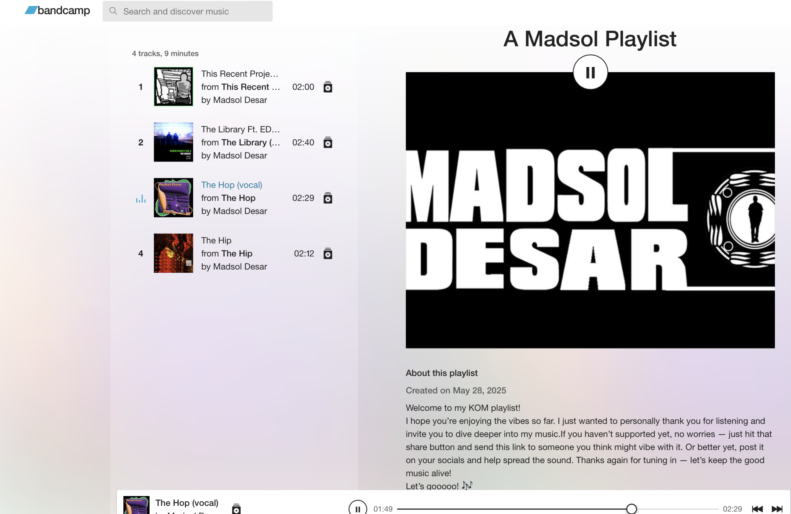 Bandcamp Playlist – Beta